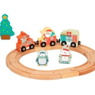 Drveni novogodisnji vozic